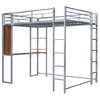 NicBex Full Size Bunk Bed with Desk Metal Frame Bed Frame with 2 Shelves, Full Length Guardrails and 2 Ladders, No Box Spring Required - 3 of 4