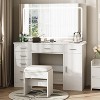 Vanity Desk with Mirror and Lights, Makeup Vanity with 7 Drawers, 3 Light Mode and Brightness Adjusted - 2 of 4