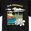 Positive Vibes Seek Adventure Seek Joy Forest Landscape Men's Black T-Shirt - 2 of 3