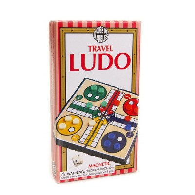 House of Marbles Travel Ludo, Magnetic, Compact Foldable Board Game, Ages 6+