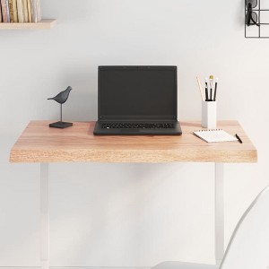 vidaXL Table Top Light Brown 31.5"x15.7"x(0.8"-1.6") Treated Solid Wood Live Edge - 1 of 4