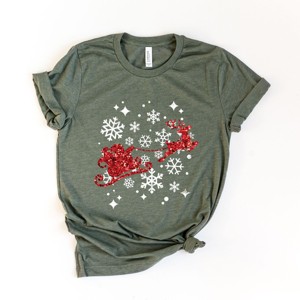Santa Sleigh Glitter - Womens Short Sleeve Tee - 1 of 3