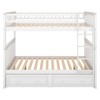 PAGED Twin over Twin Bunk Bed Modern Simple Pine Bed Frame with 2 Drawers, Guardrail and Ladder for Bedroom - 4 of 4