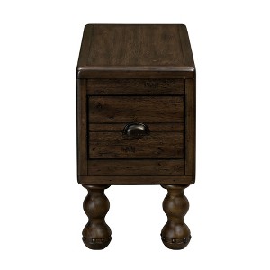 Gulches Espresso Finished Nightstand 20 Inches High 1 Drawer Spiral Wood Leg Design - 1 of 4