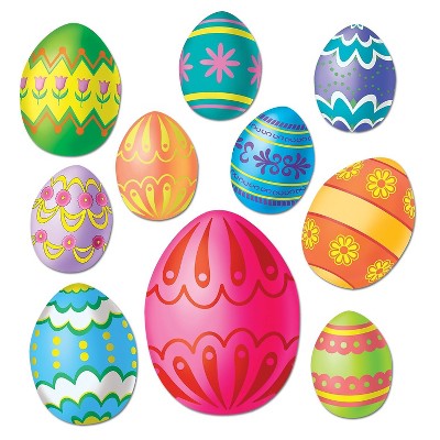 Beistle Easter Egg Cutouts; Assorted 40/Pack 44027