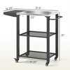 FURNIinspire Outdoor Grills, Griddles and Smokers Functional Outdoor Kitchen Station with Locking Wheels, Storage Shelves, Gray, 37.4"*27.6"*19.7" - 2 of 4