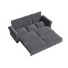 TiramisuBest 93.7" King Pull-Out Sofa Bed, 3-in-1 Convertible Faux Leather Sleeper with Nailhead Trim & Rolled Arms for Living,Dark Brown - 2 of 4