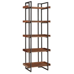 Felicia Rustic Industrial Metal/Wood Etagere Bookshelf - Inspire Q - 1 of 4