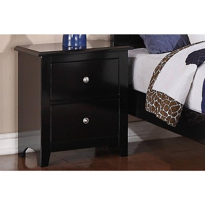 NicBex 2 Drawer Nightstand,Rubber Wood Bedside Table with Round Knob Handles for Bedroom,Living Room