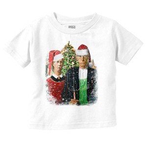 Christmas Gothic Art Xmas Couple Toddler Baby Graphic T Shirt Brisco Brands - 1 of 4