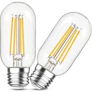 Runesay Dimmable E26 LED Edsion Bulbs 60Watt, 4.3 inches T45/T14 6W Tubular Light Bulbs, 900Lumen Vintage Light Bulbs, 2700K Warm White (2pcs) - 1 of 4