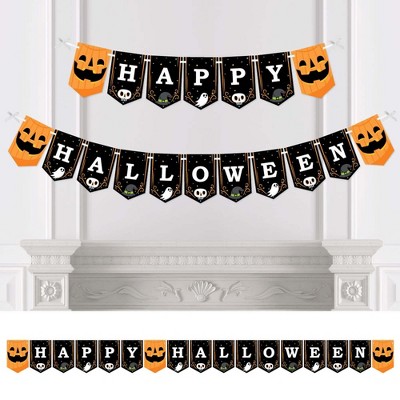 Big Dot of Happiness Jack-O'-Lantern Halloween - Kids Halloween Party Bunting Banner - Party Decorations - Happy Halloween