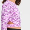 Girls' Zebra Printed Rash Guard Swim Top - art class™ Purple - image 2 of 3