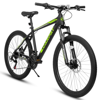 Infurnic Bicycles Mountain Bike Adult Aluminum Frame Shock Absorbing front Fork Bike 21-speed Disc Brake Mountain Bike, Black, 56.3*7.88*28.35