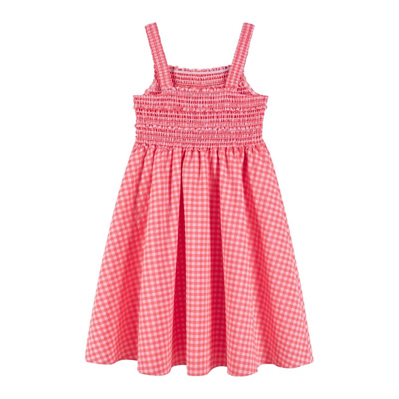 Andy & Evan Kids  Girls Neon Pink Gingham Dress, Size 12-14., 2 of 3