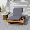 Okak Premium Acacia Patio Chaise Lounge with Wide Base&Water-Resistant Cushion,4"Thick Outdoor Long Chair Pool Chaise for Deck,Poolside - 2 of 4