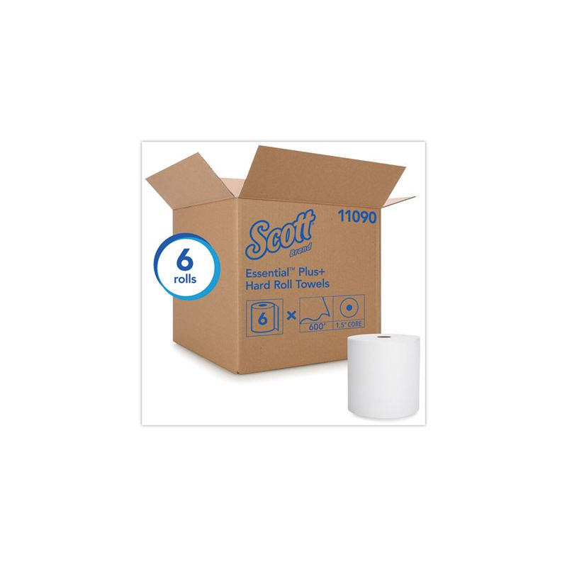 Kleenex Hard Roll Paper Towels with Premium Absorbency Pockets, 1-Ply, 8" x 600 ft, 1.5" Core, White, 6 Rolls/Carton, 2 of 6