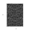 Black Charcoal And Ivory Geometric Washable Indoor Outdoor Area Rug - 3 of 4