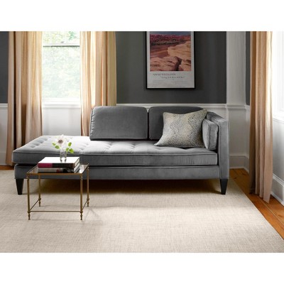 Handmade Ivory Wool Rectangular Area Rug with Crosshatch Design