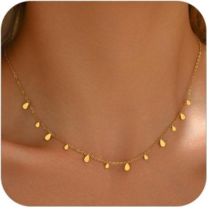 Colorful Beaded Necklace - Freshwater Pearl & Evil Eye Pendant, Stainless Steel 18K Gold Plated Y2K Trendy Jewelry for Women & Teen Girls - 1 of 4