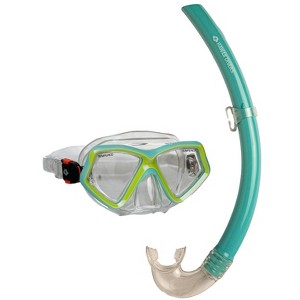 Hawaii Divers Kids Jelly Fish Snorkel Mask - Teal/Yellow (ages 4+) - 1 of 3