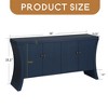 Industrial 4-Door Accent Cabinet with Wooden Arc Legs & Bronze Clasps – Advanced Storage Design, Solid Craftsmanship - Leovsnove - 3 of 4