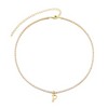 Adornia 14k Gold Plated Tennis Necklace with Initial Charm - 3 of 3