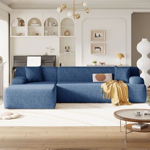 NicBex Couches for Living Room Modern Large L-Shape Modular Sectional Sofa Free Combination Upholstered 3-seater Sofa with Pillows - 1 of 4