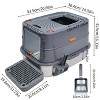 Artloge Extra Large Enclosed Stainless Steel Cat Litter Box High Side Leak-Proof Pet Cat Toilet Front Entry Top Exit Box with Pedal Mat & Tray & Scoop - 2 of 4