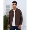Mens Bomber Jackets Faux Suede Lightweight Flight Jacket Zip Up Active Coat - 3 of 4
