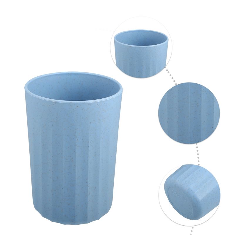 Unique Bargains Bathroom Tumbler with Smooth Lines Wheat Straw Cup for Bathroom for Toothpaste 4.09''x2.80'' 1Pc, 3 of 7