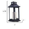 HomeRoots Set of Two Black Distressed Plastic Floor Lantern Candle Holders With Candle - 3 of 3