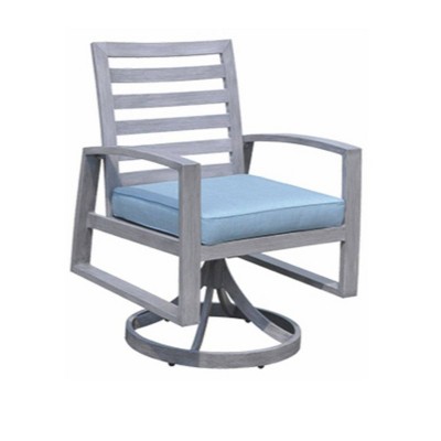 Cabo 2pk Aluminum Swivel Rocker Dining Chairs - Gray - Courtyard Casual