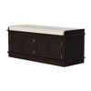 Storage bench w/4 Doors and Adjustable Shelves,ShoeBench w/Removable Cushion & Seating for Entryway Living Room Hallway Bedroom - 3 of 4