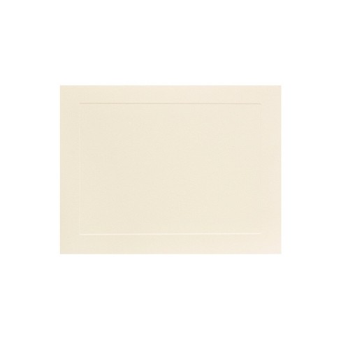 Jam Paper Blank Note Cards Panel Border 4 1/4in. x 5 1/2in. Ivory Pack of 100