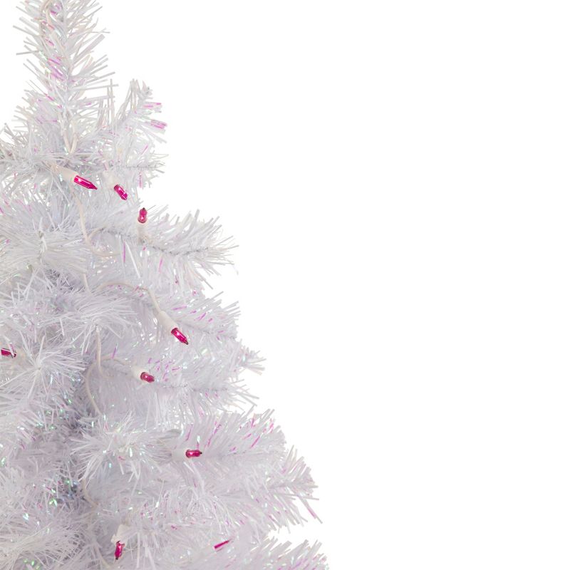 Northlight 2' Pre-lit Rockport White Pine Artificial Christmas Tree, Pink Lights, 4 of 7