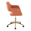 TiramisuBest Contemporary Orange Task Chair with Adjustable Height, Swivel, Cushion, Gold 5-star Base - 2 of 4