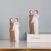 NotArt 4.9" Hand-Painted Resin Female Figure Statue, Cream & Blue/Gray Dresses, Connected - 3 of 4