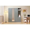 TIRAMISUBEST 4-Door Wardrobe with Storage Shelves, 1 Hidden Drawer, and Full-Length Mirror, Bedroom Armoire Closet with Hanging Rod - 4 of 4