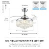 Ludomide Modern Invisible Retractable Blades Crystal Ceiling Fans With Lights And Remote, Polished Chrome Chandelier Fan With Dimmable Led Lights - 3 of 4