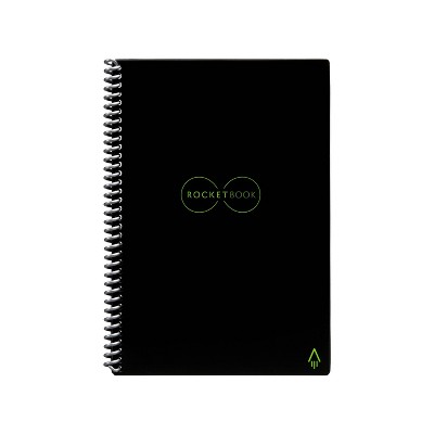 Core Smart Spiral Reusable Notebook Dot-Grid 36 Pages 6&#34;x8.8&#34; Executive Size Eco-friendly Black - Rocketbook