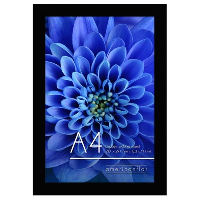 Americanflat A4 Picture Frame with Shatter-Resistant Glass - 8.3x11.7 Frame with Engineered Wood - Signature Collection - Black