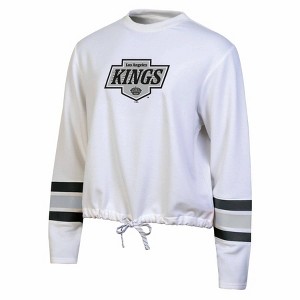 NHL Los Angeles Kings Women's White Long Sleeve Fleece Crew Sweatshirt - 1 of 3