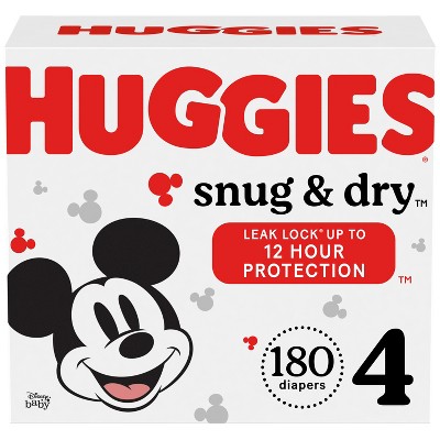 Huggies Snug & Dry Baby Disposable Diapers - Size 4 - 180ct