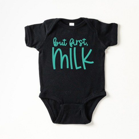 The Juniper Shop But First Milk Baby Bodysuit - Nb - Black : Target