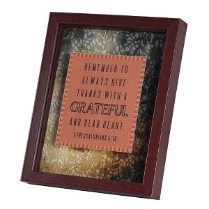 Dicksons Inspirational Tabletop or Hanging Wall Art Picture Frame For Living Room 9 x 11 Wood and Glass Therefore Be Strong Plaid - 1 of 3