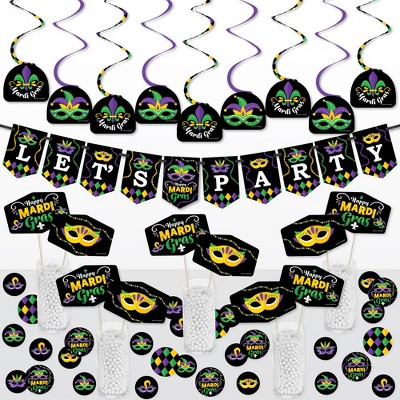 Big Dot Of Happiness Colorful Mardi Gras Mask - Lawn Decorations - Outdoor  Masquerade Party Yard Decorations - 10 Piece : Target