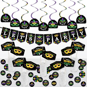 Big Dot of Happiness Colorful Mardi Gras Mask - Masquerade Party Supplies Decoration Kit - Decor Galore Party Pack - 51 Pieces - 1 of 4