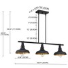 3-Light Island Pendant Chandelier With Matte Black Finish - 4 of 4