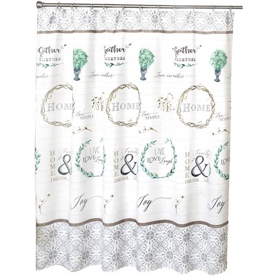 Lakeside Home Sentiment Live, Love, Laugh Shower Curtain for Families